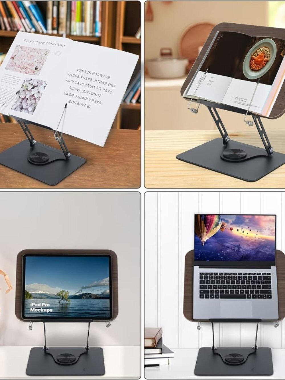 360 Rotating Adjustable Handsfree Computer Stand/Book Stand/Laptop Stand